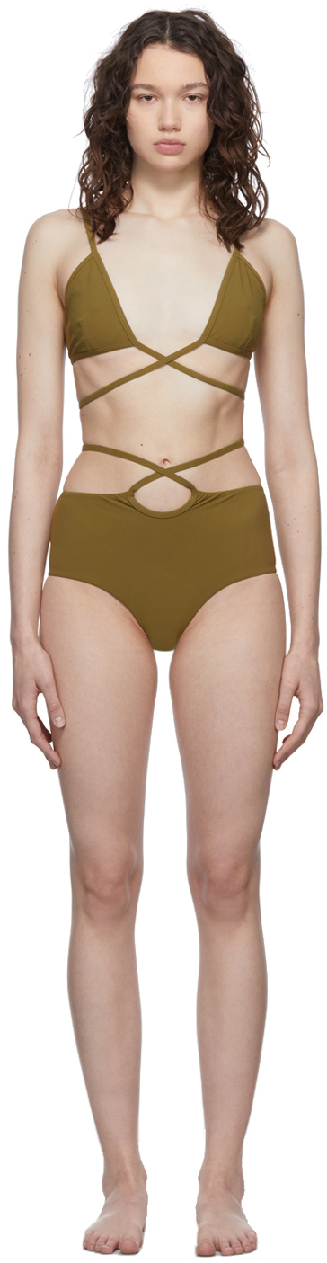 Khaki Looped Tie Bikini