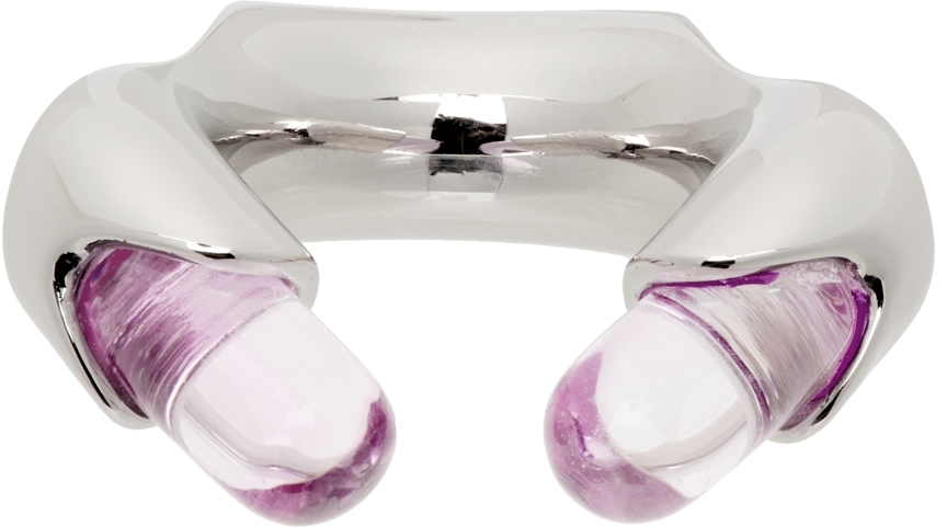 Silver & Pink Resin Ring