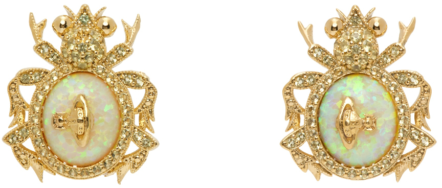 Vivienne Westwood Gold Lupe Earrings In Gold/jonquil/yellow