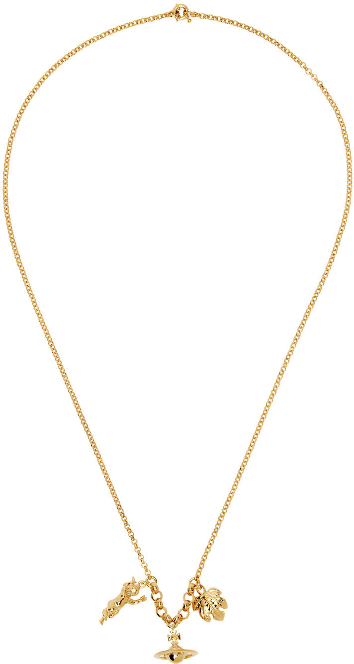 Gold Anglo Pendant Necklace by Vivienne Westwood on Sale