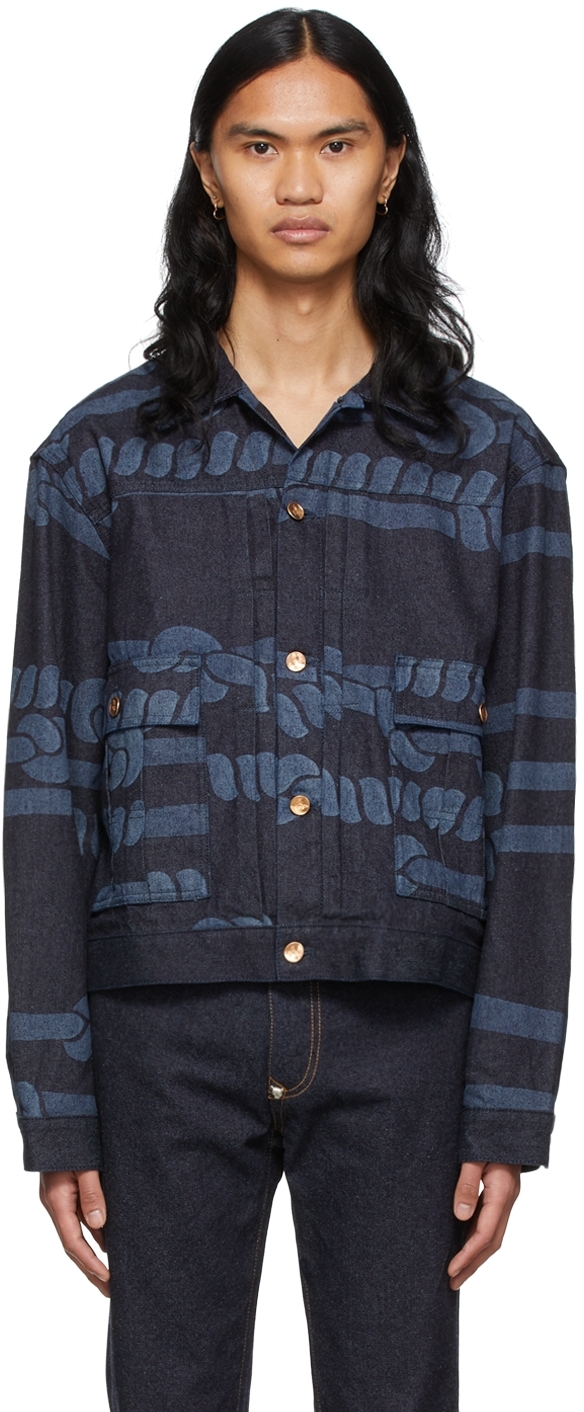 Navy Marlene Denim Jacket by Vivienne 