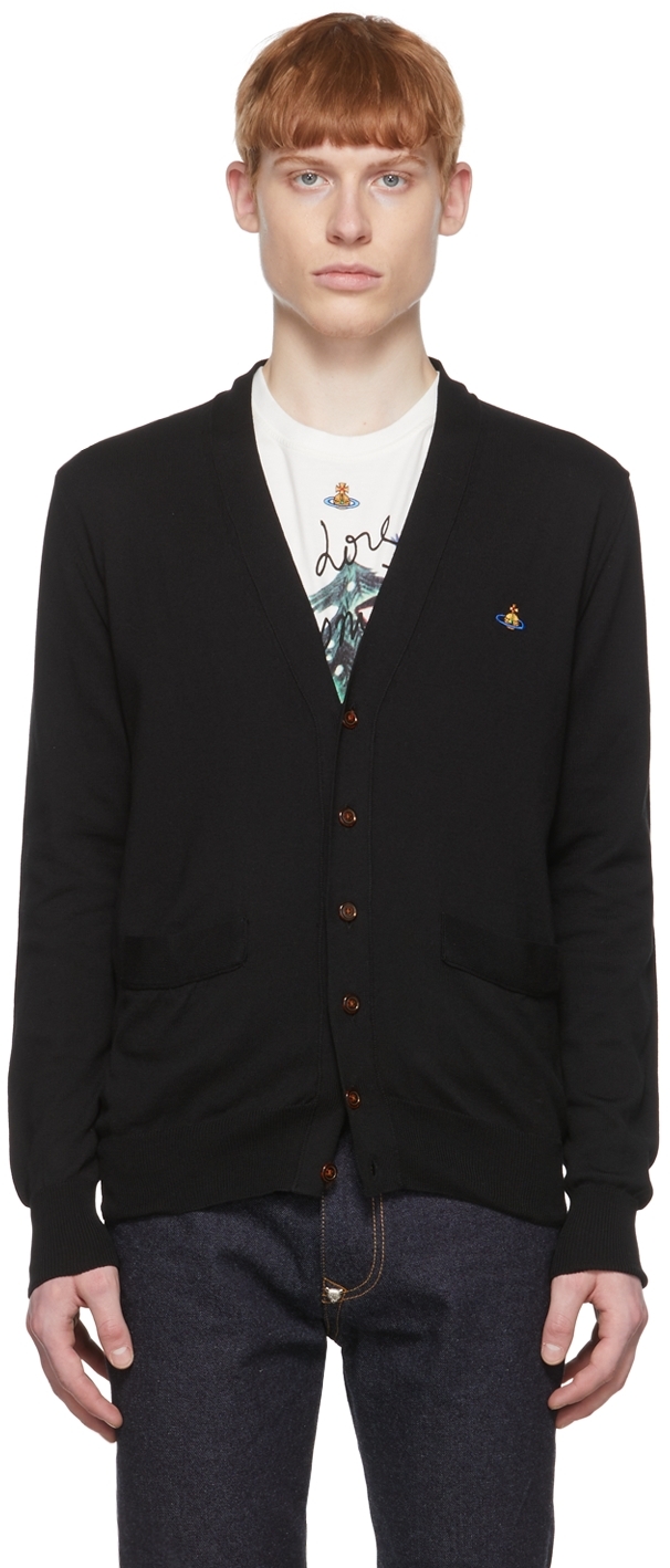 VIVIENNE WESTWOOD BLACK ORGANIC COTTON CARDIGAN