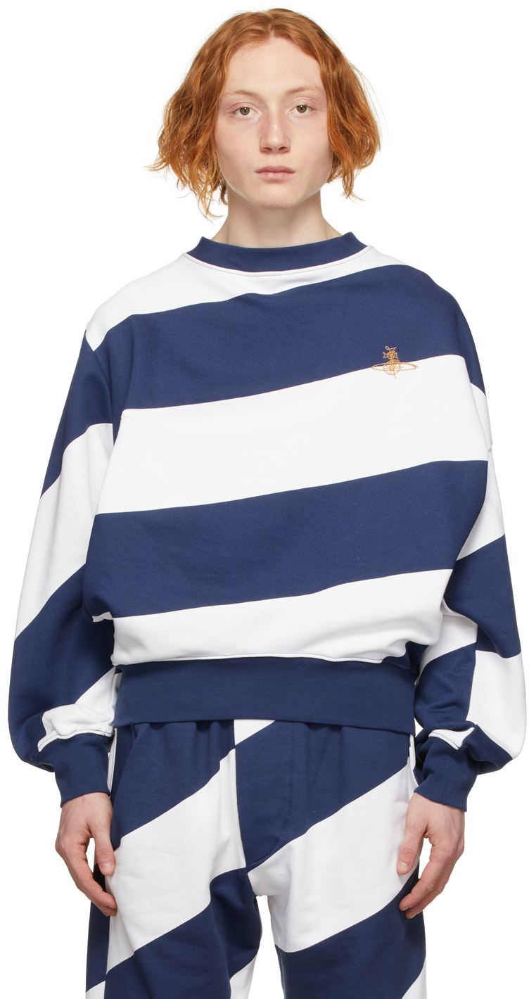 Vivienne Westwood White & Blue Drunken Sweatshirt