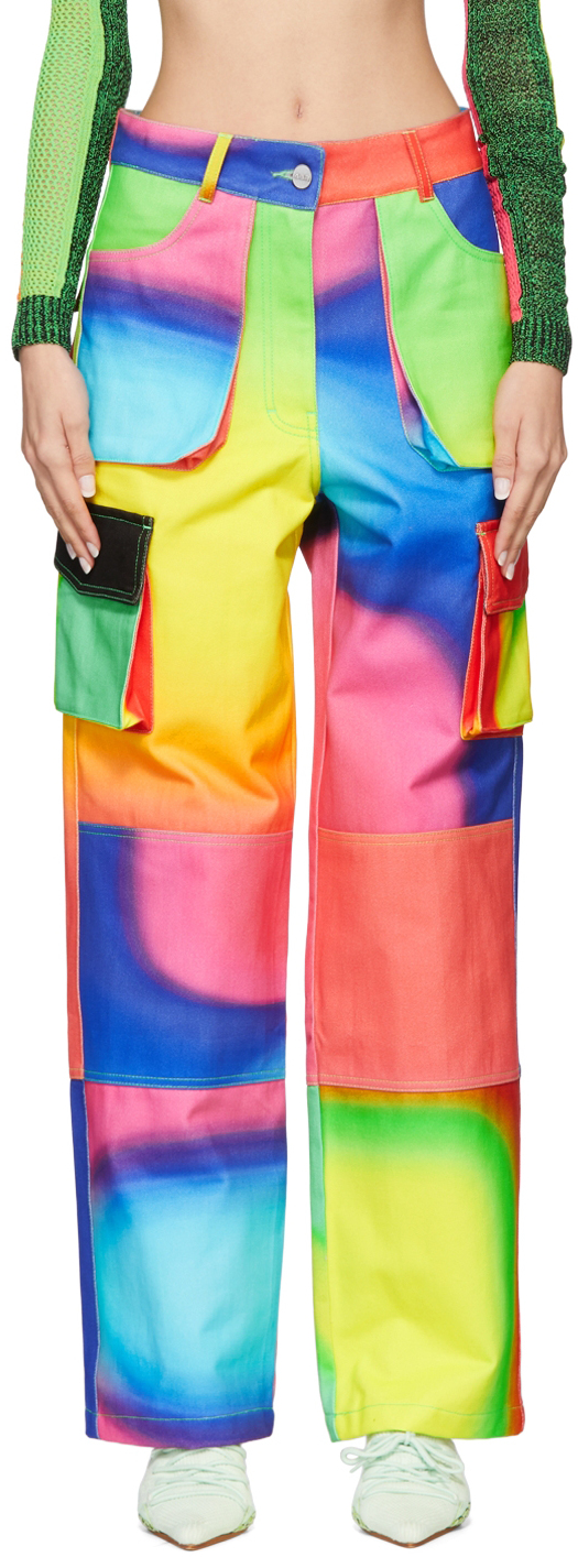AGR Multicolor Denim Cargo Trousers