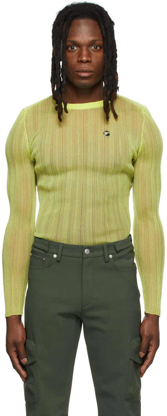 Coperni SSENSE Exclusive Green Sheer Long Sleeve T-Shirt
