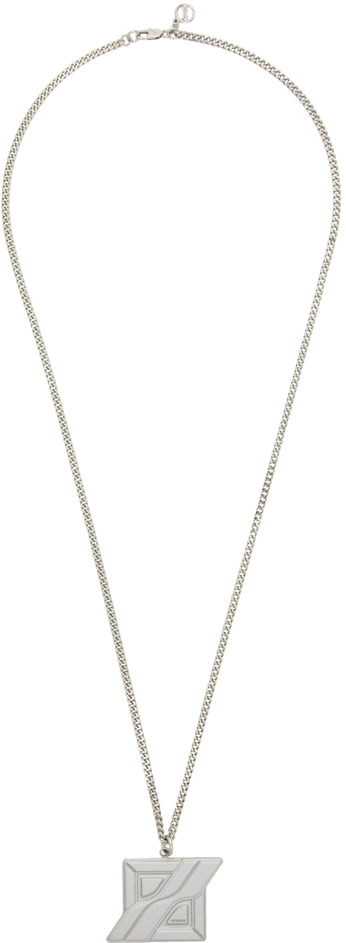 We11done: Silver Logo Necklace | SSENSE