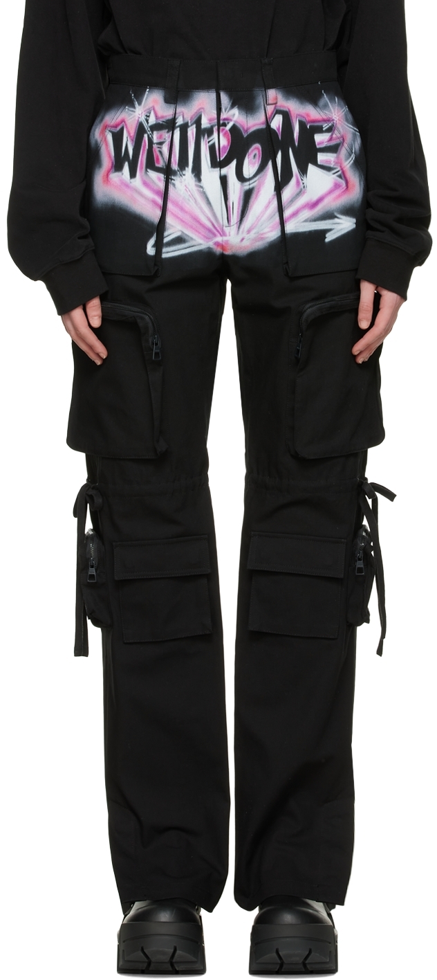 black cotton combat trousers