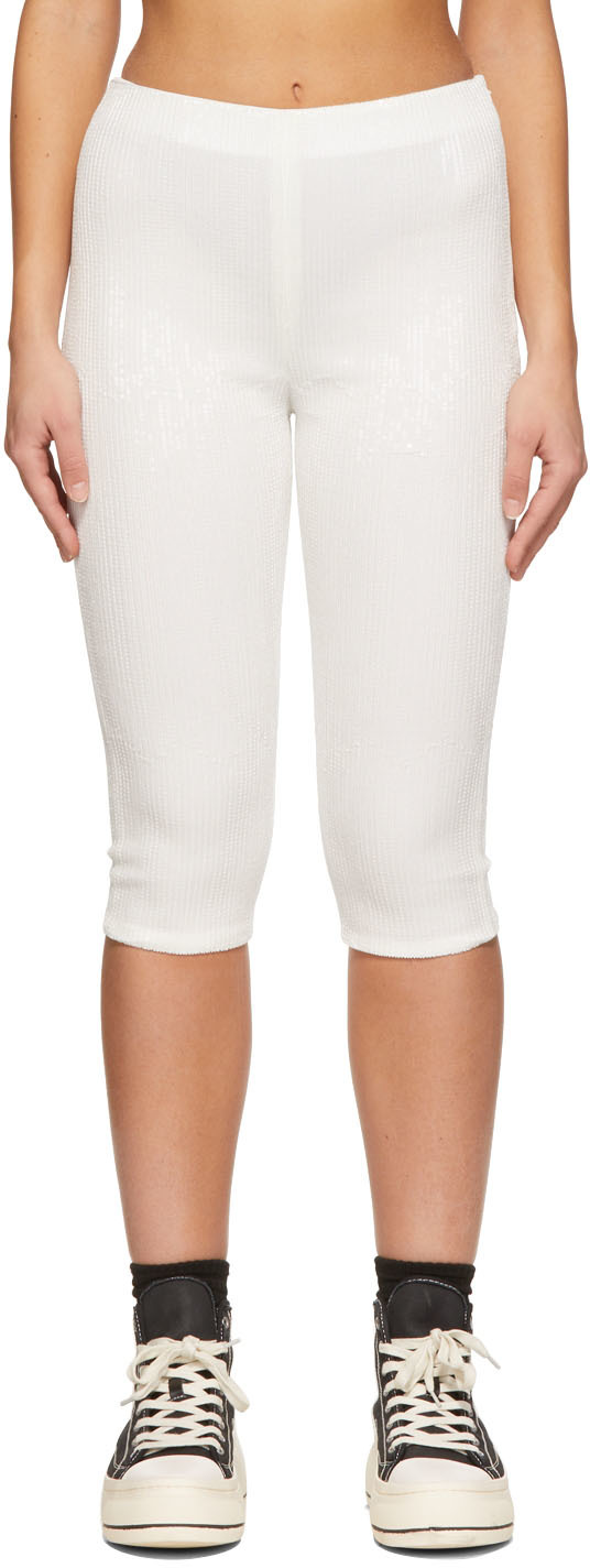 White Sequin Shorts