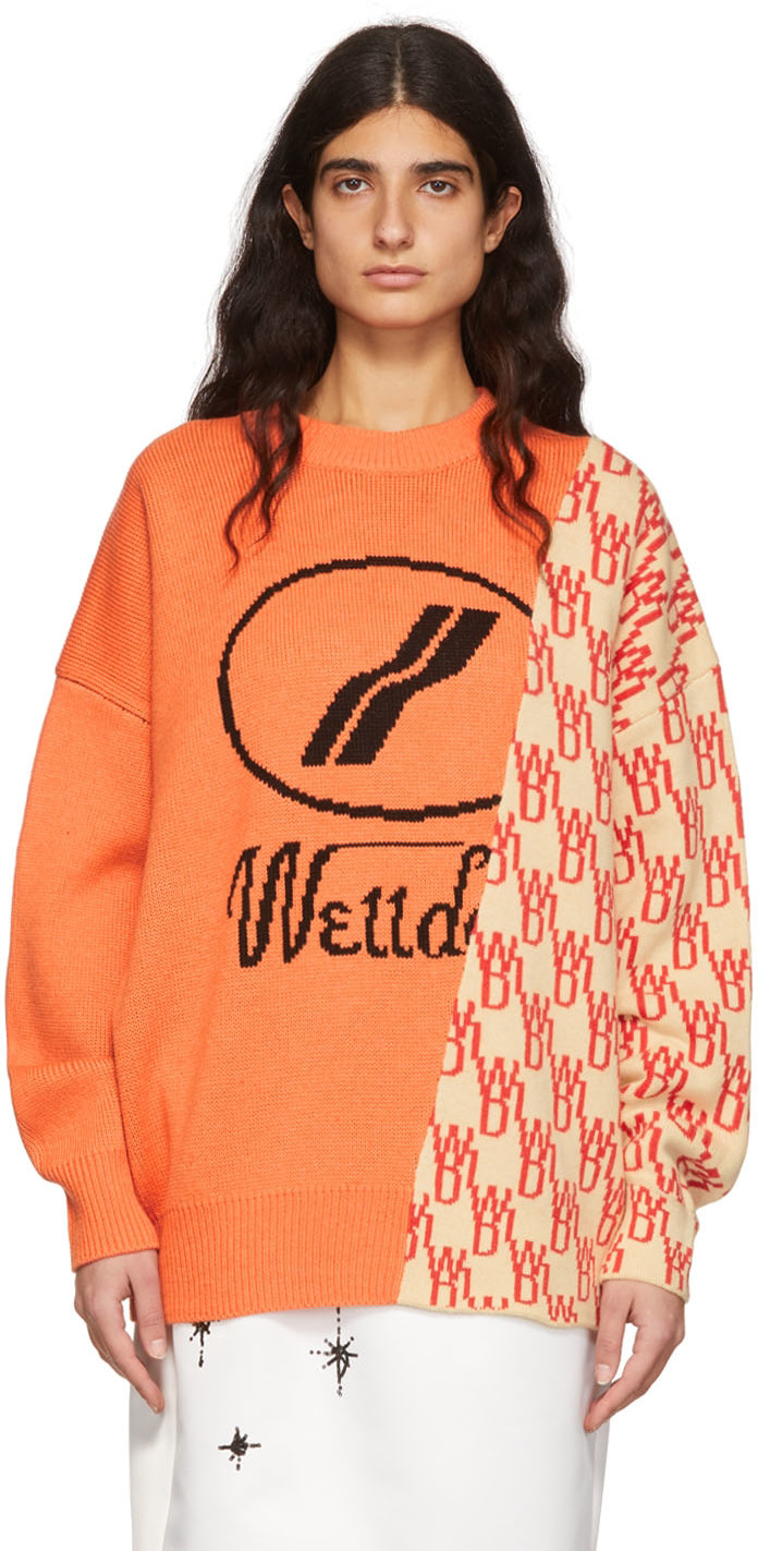 Orange Acrylic Sweater by We11done on Sale