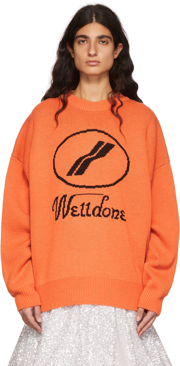 Orange Acrylic Sweater by We11done on Sale