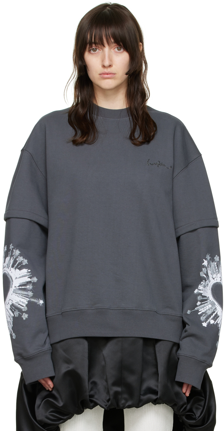 We11done: Gray Cotton Sweatshirt | SSENSE