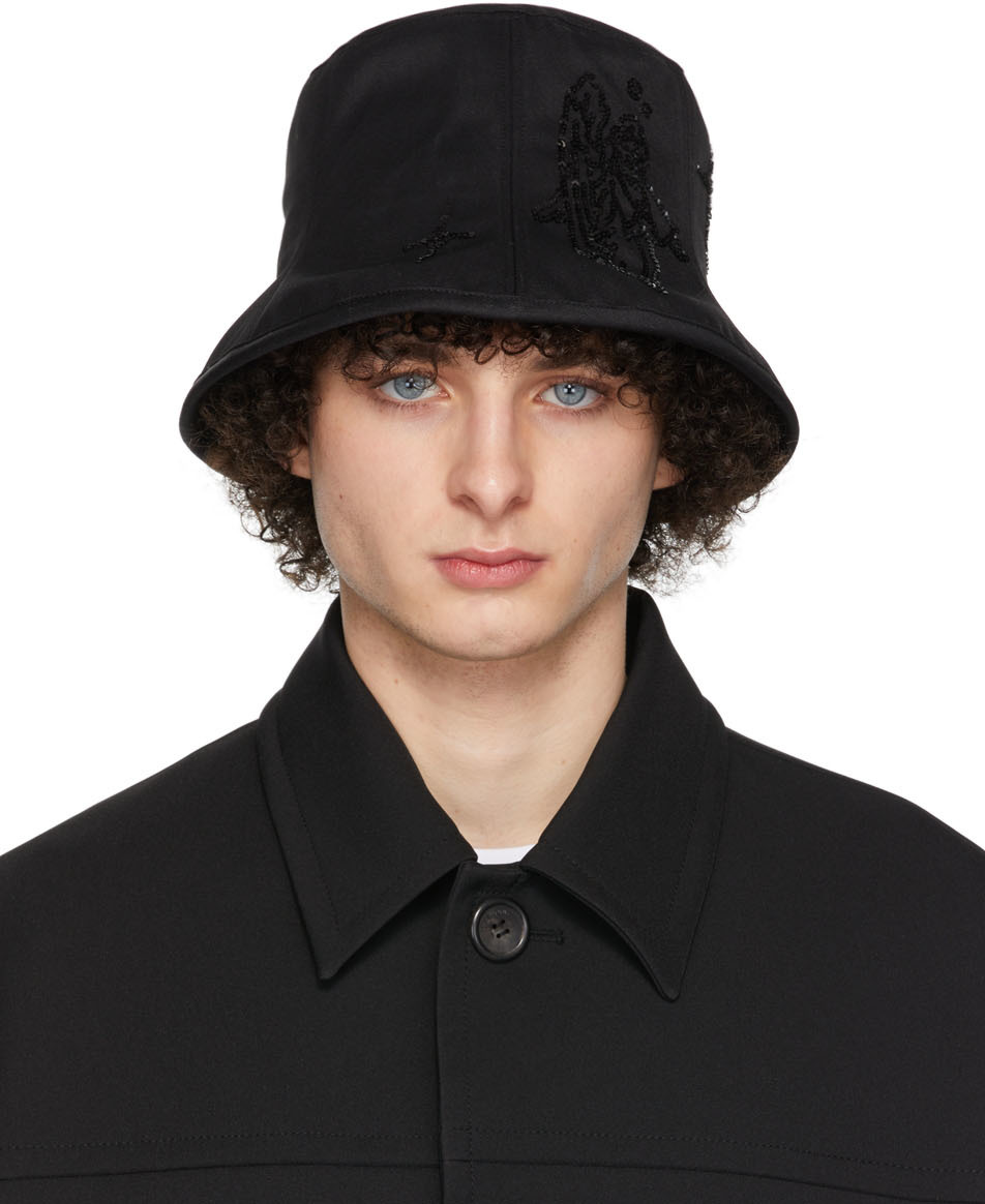 Black Angel Sequin 6-Panel Hat