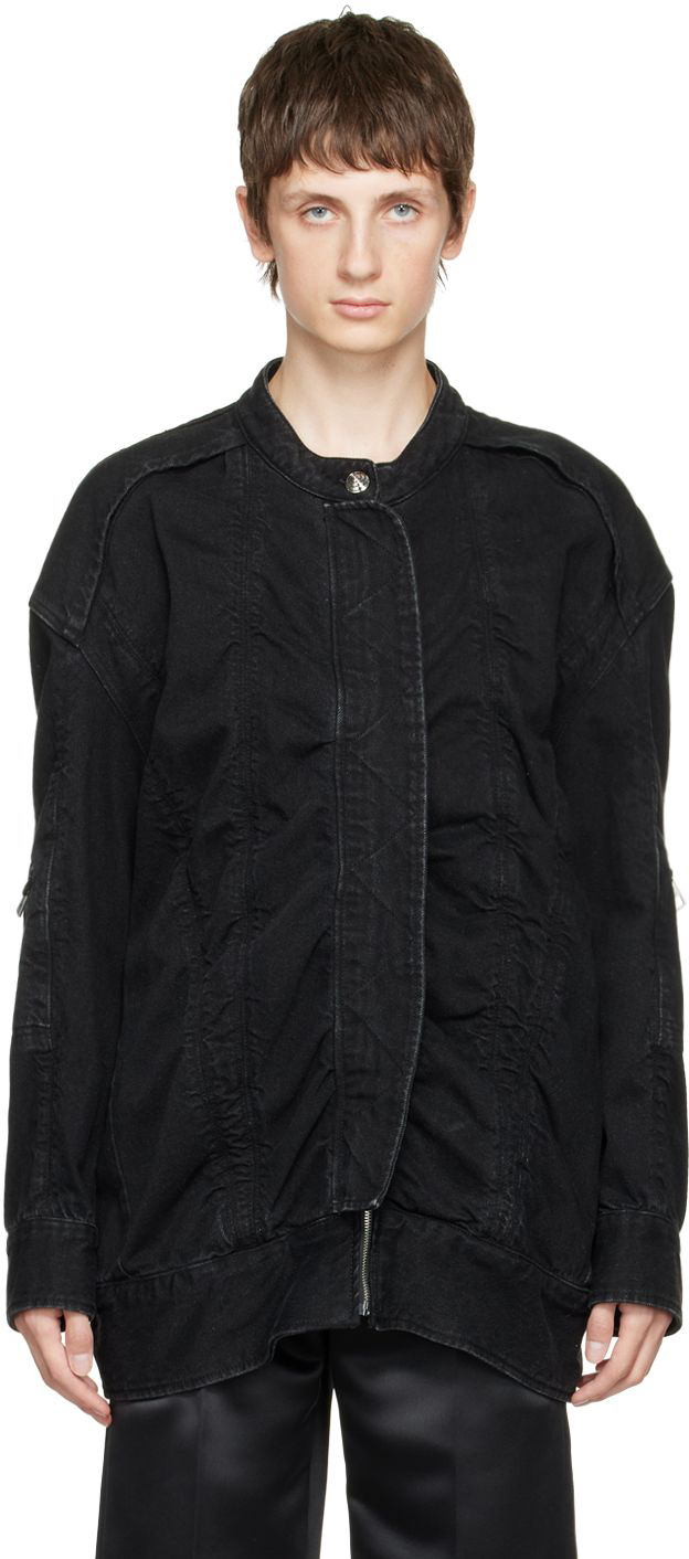 Black Bomber Denim Jacket