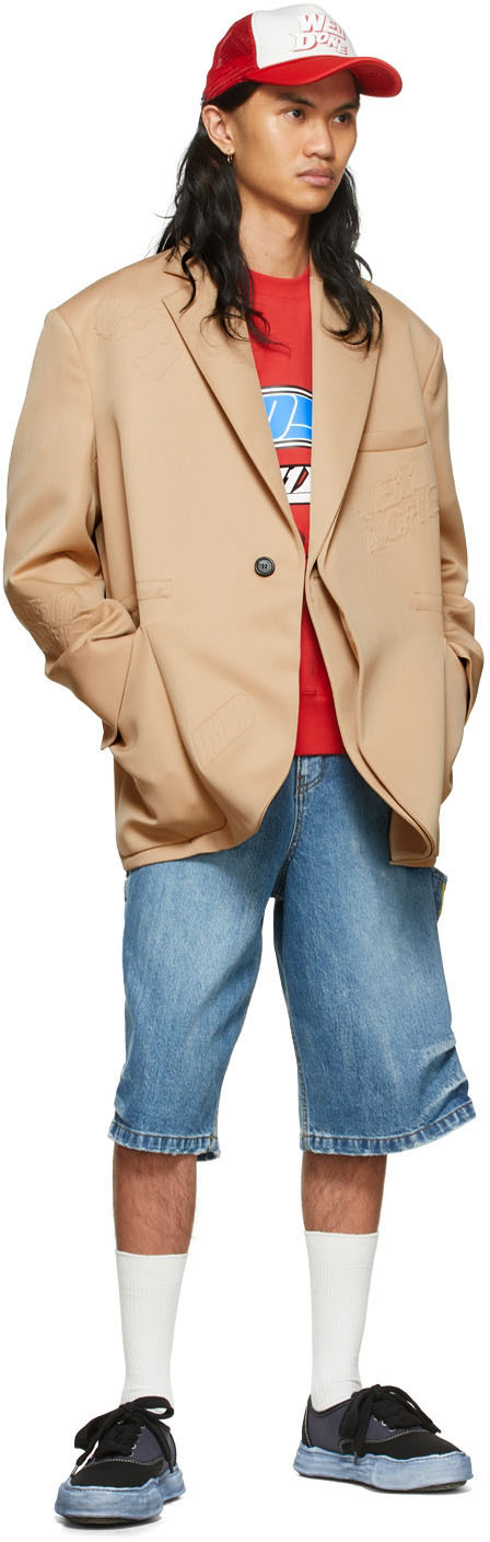 We11 Done Beige Wool & Polyester Blazer In Beige