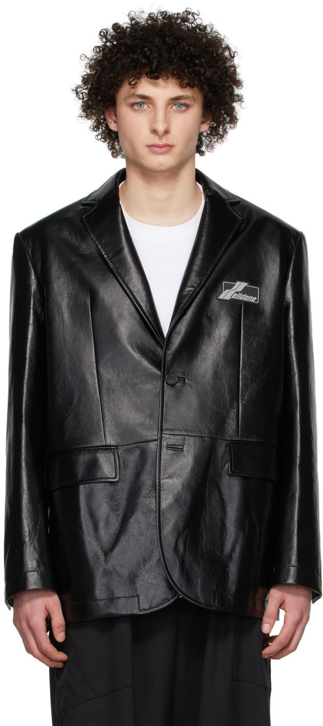 We11done Black Leather Jacket