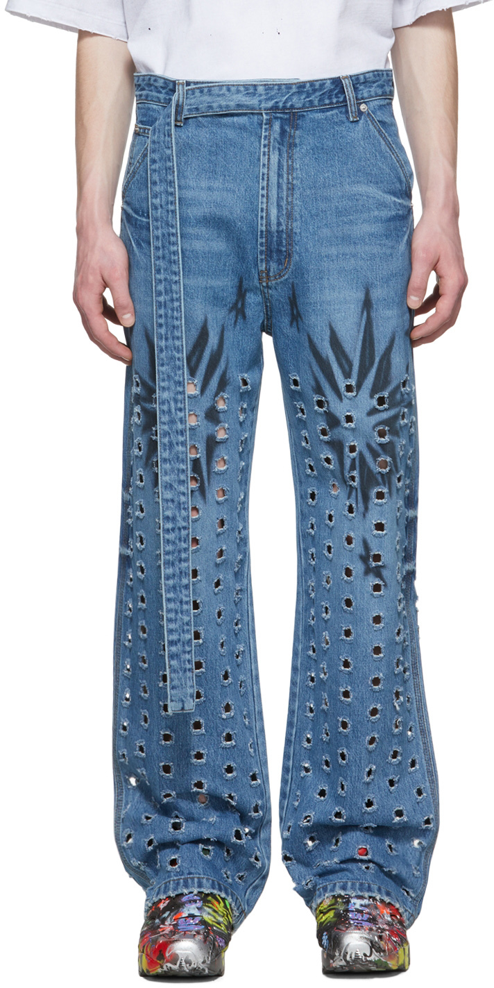 Blue Cut-Outs Jeans