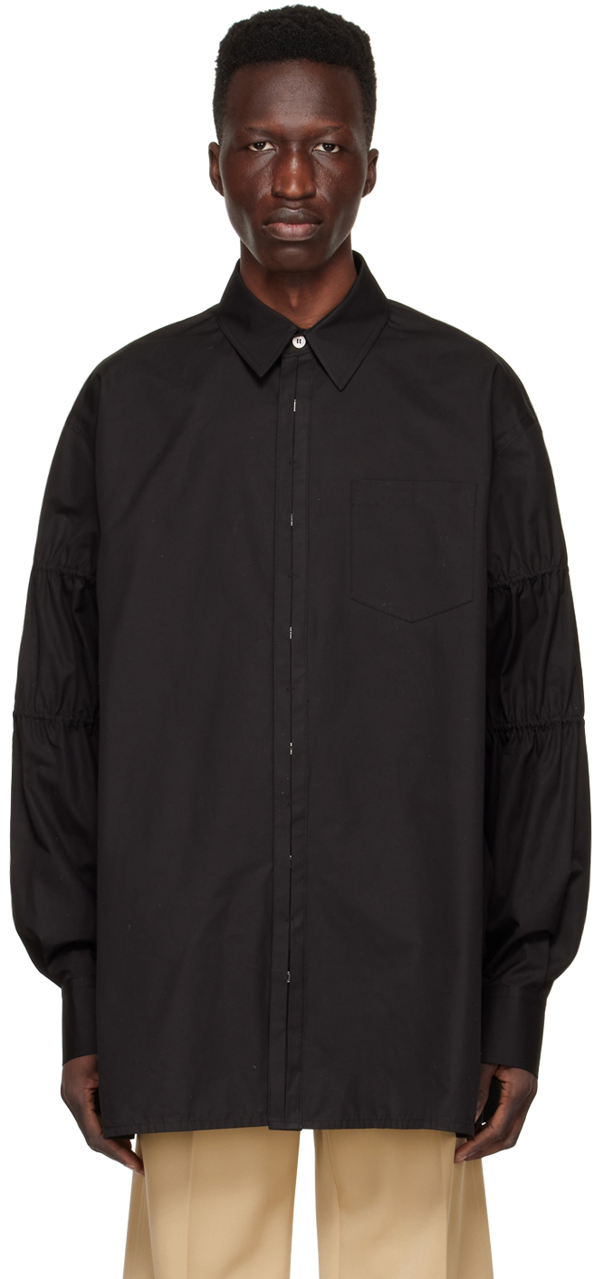 Black Cotton Shirt by We11done on Sale