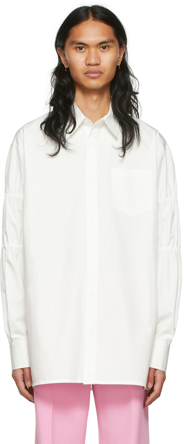 White Cotton Shirt by We11done on Sale