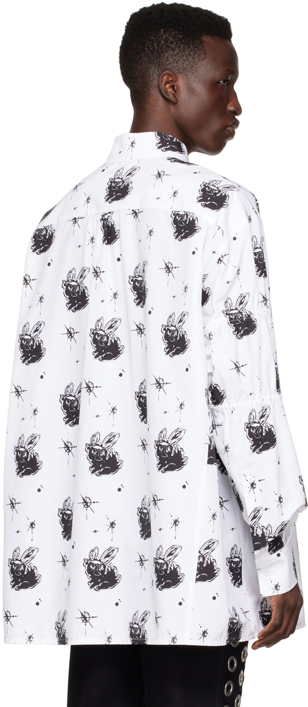 We11 Done White Rubber Band Shirt In White