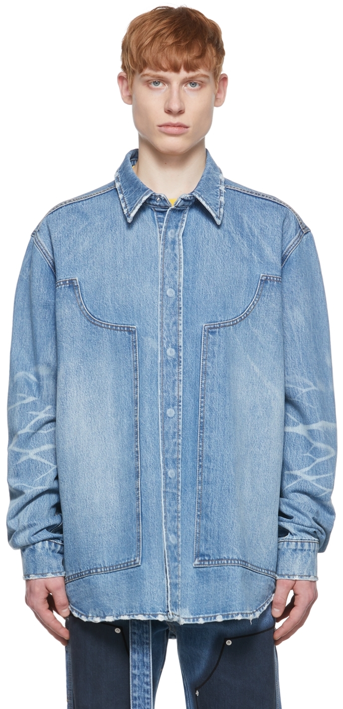 Blue Paneled Denim Jacket