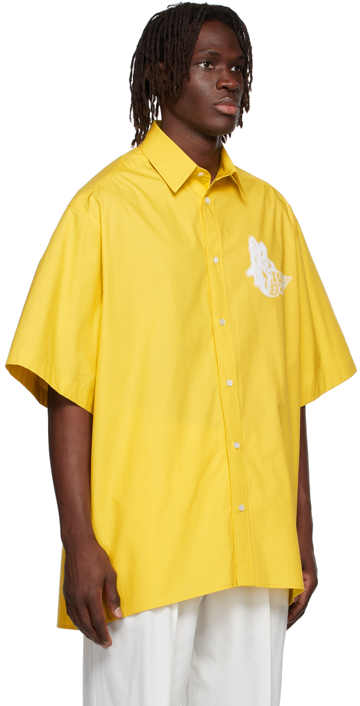 We11 Done Yellow Cotton Shirt In Yellow