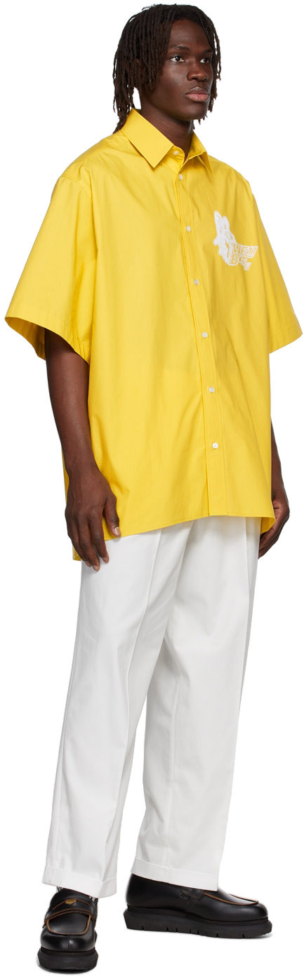 We11 Done Yellow Cotton Shirt In Yellow