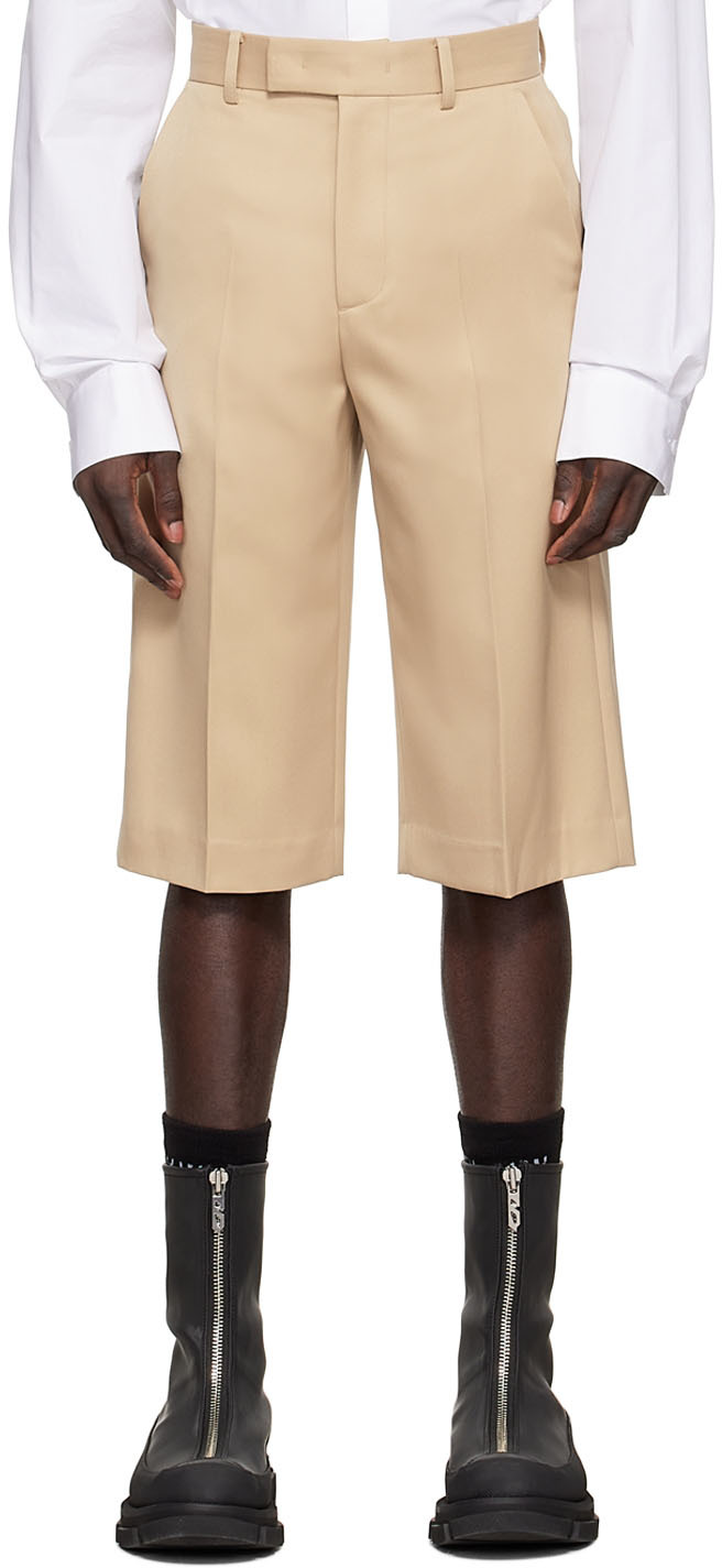 Beige Polyester Shorts