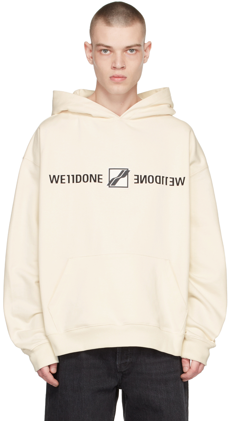 Indvandring by Sociale Studier Off-White Mirror Logo Hoodie by We11done on Sale