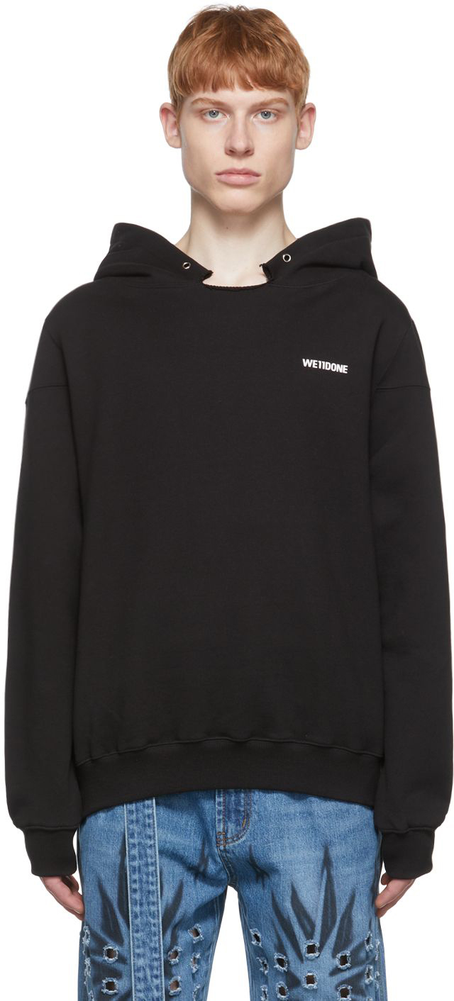 Black Oversized Hoodie by We11done on Sale