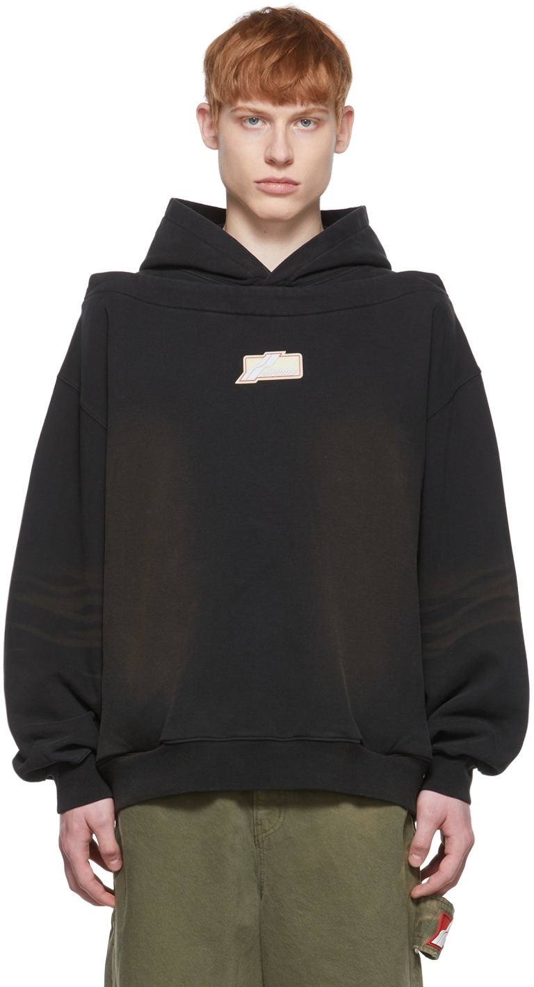 Black Cotton Hoodie