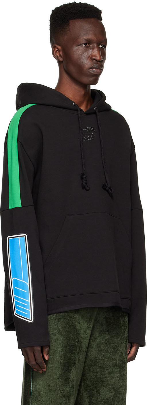 We11 Done Black Cotton Hoodie In Black
