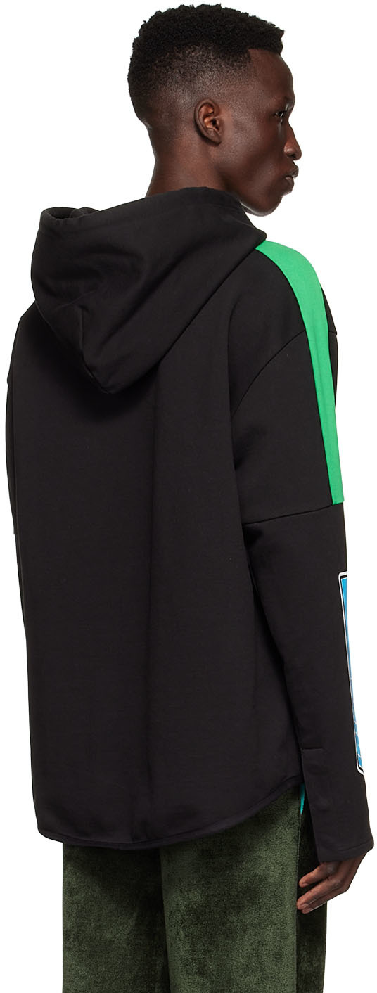 We11 Done Black Cotton Hoodie In Black