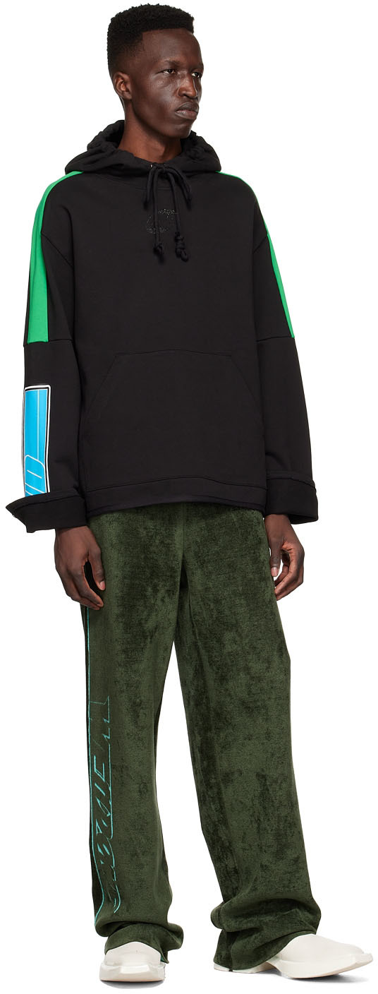 We11 Done Black Cotton Hoodie In Black