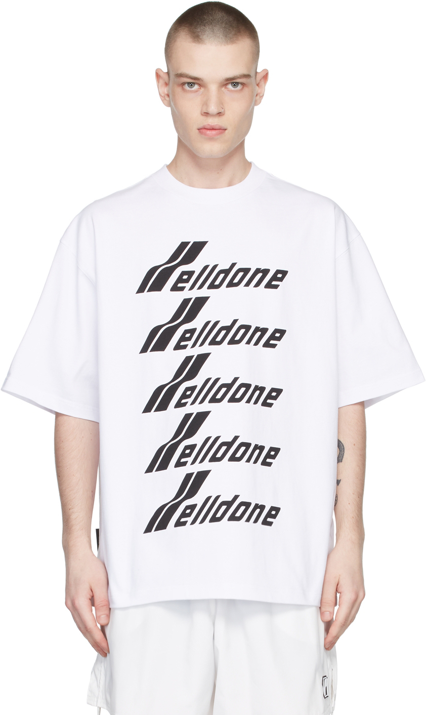 We11done: White Front Logo T-Shirt | SSENSE Canada