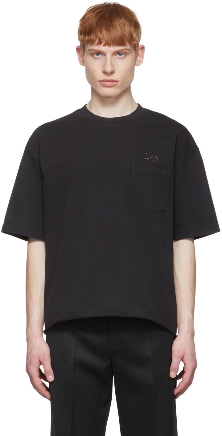 We11done: Black Cotton T-Shirt | SSENSE Canada