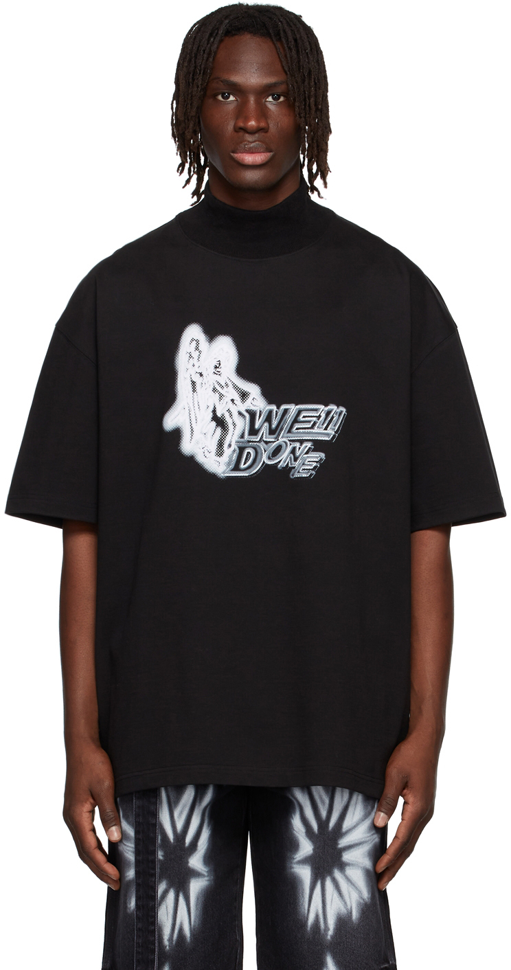 Black Cotton T-Shirt by We11done on Sale