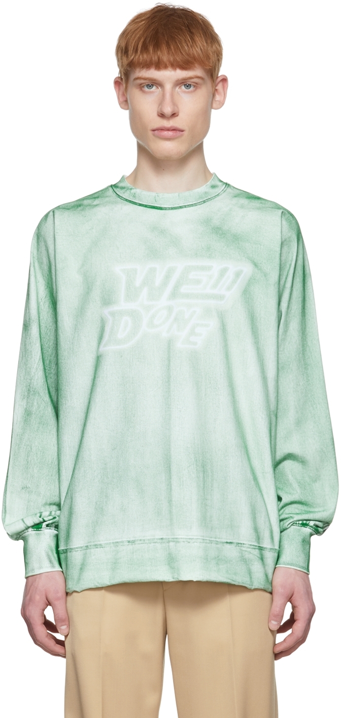 Green Cotton Long Sleeve T-Shirt