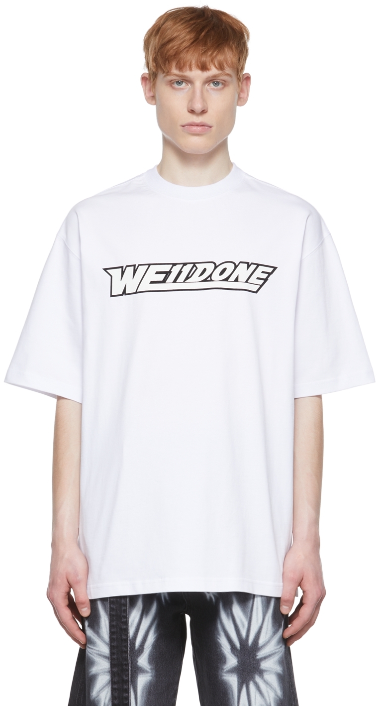 We11done: White Cotton T-Shirt | SSENSE UK