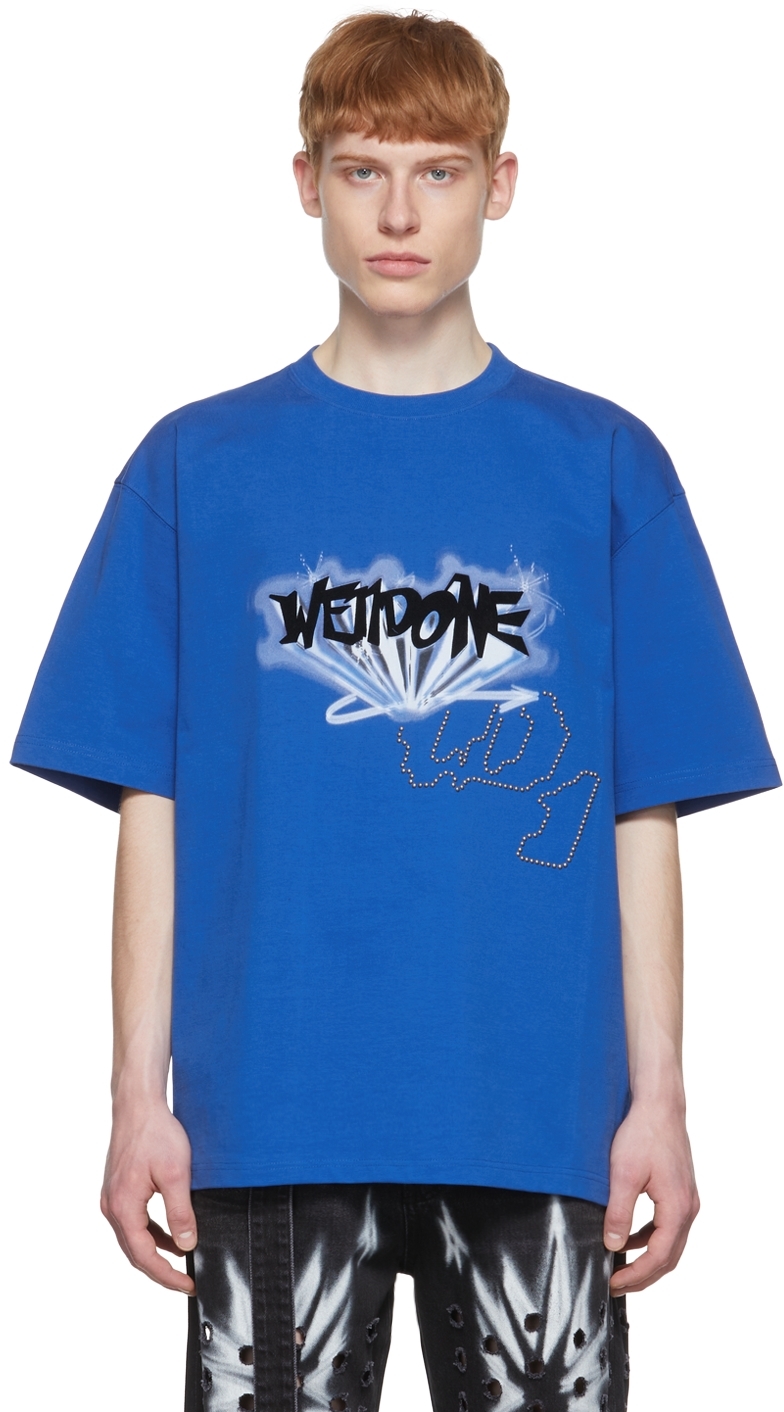 We11done Blue Cotton T-Shirt