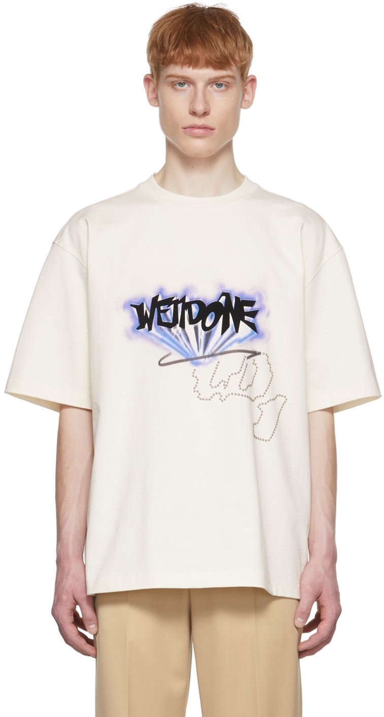 Off-White Cotton T-Shirt by We11done on Sale