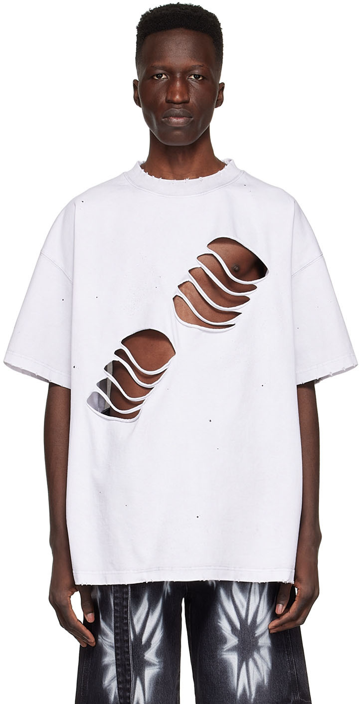 White Cotton T-Shirt by We11done on Sale