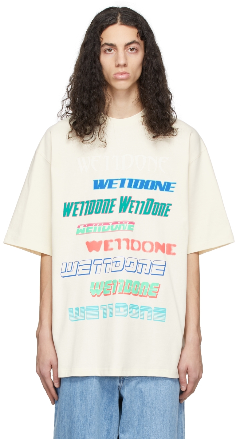 Off-White Cotton T-Shirt by We11done on Sale