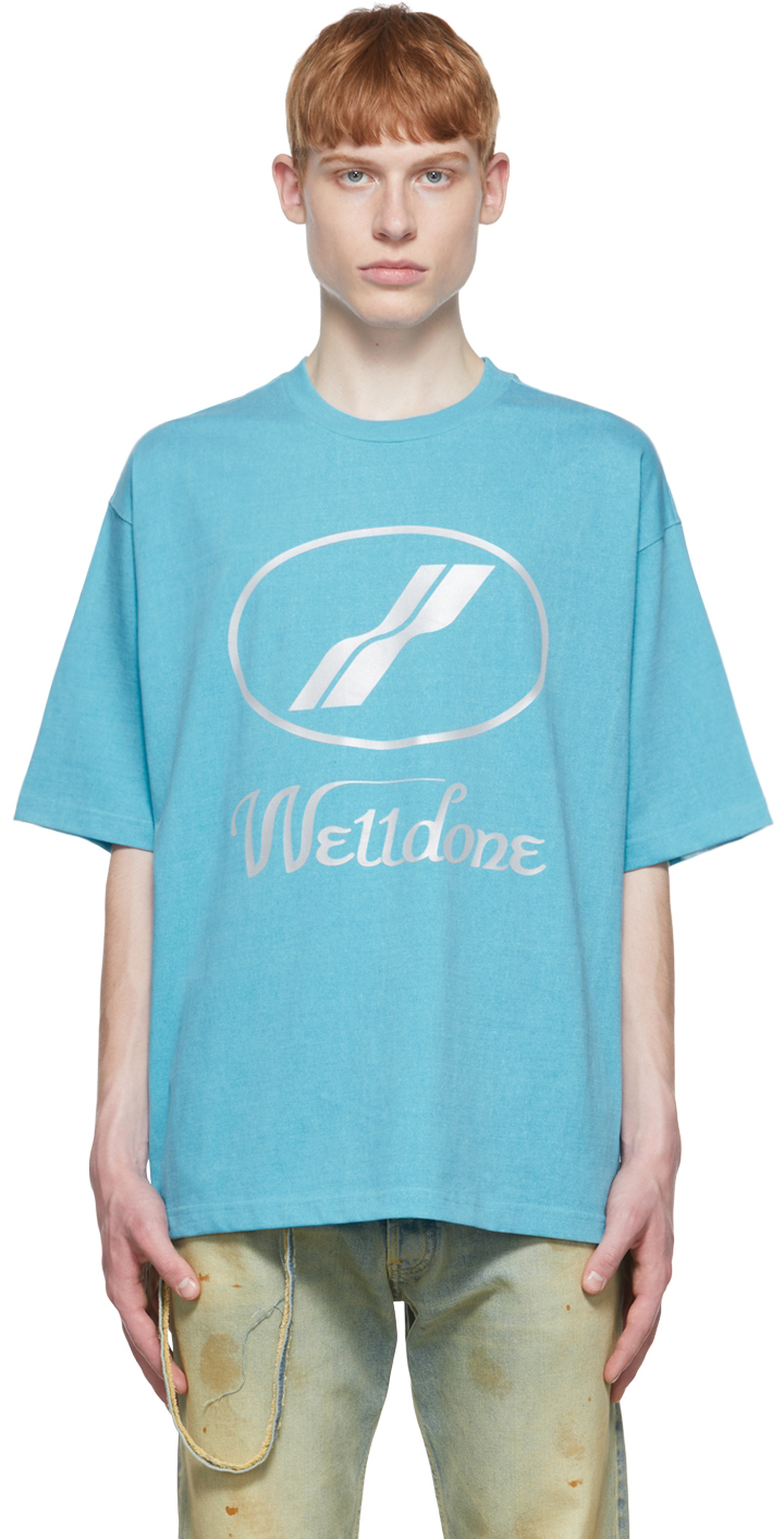 We11done Blue Logo T-Shirt