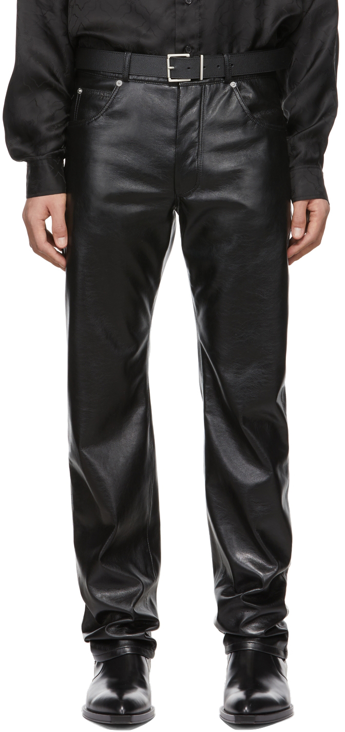 Black Faux-Leather Trousers