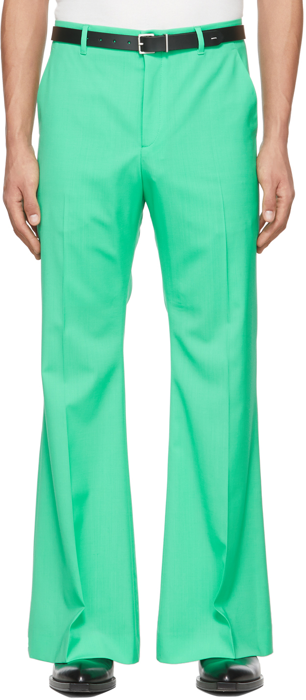 Ssense Uomo Abbigliamento Pantaloni e jeans Pantaloni Pantaloni eleganti SSENSE Exclusive Green 70s Bellbottom Trousers 