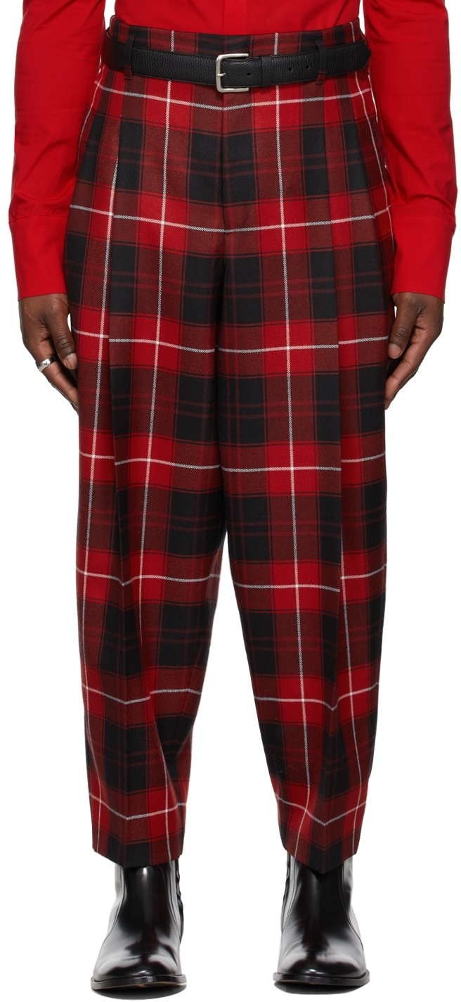 SSENSE Exclusive Red Check Trousers