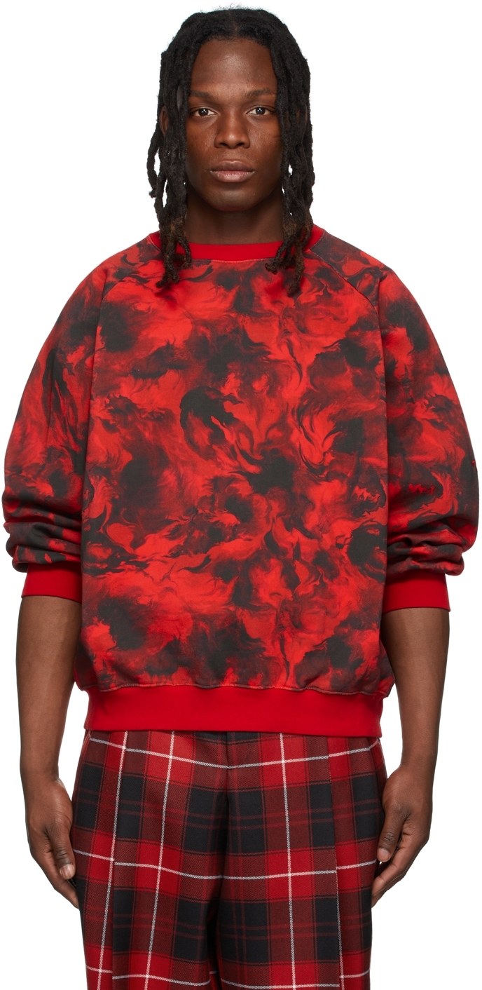 LU'U DAN: SSENSE Exclusive Red Rose Burst Sweatshirt | SSENSE