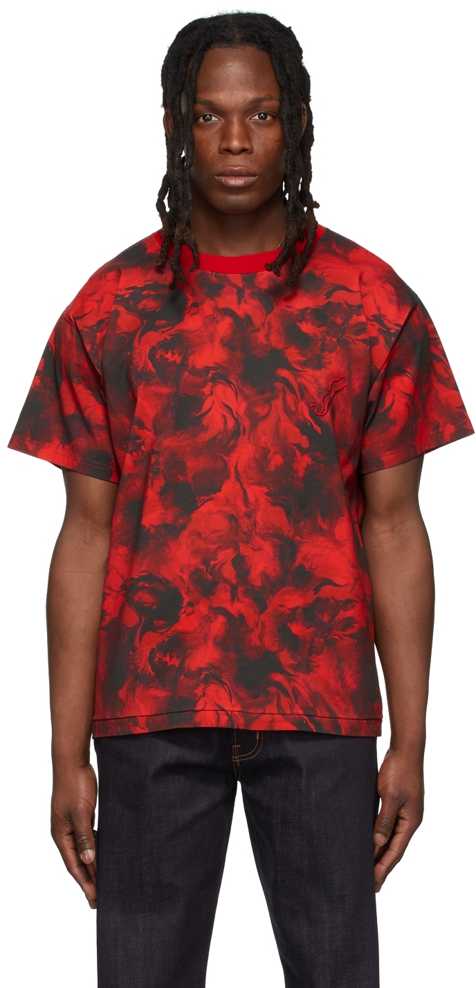 LU'U DAN SSENSE Exclusive Red Rose Burst T-Shirt