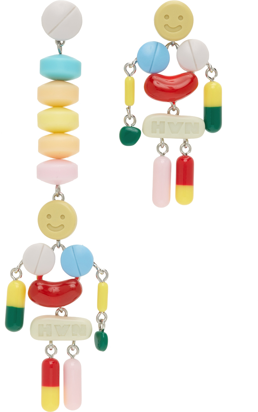 Marc Jacobs Heaven Silver Mismatched Vitamin Earrings
