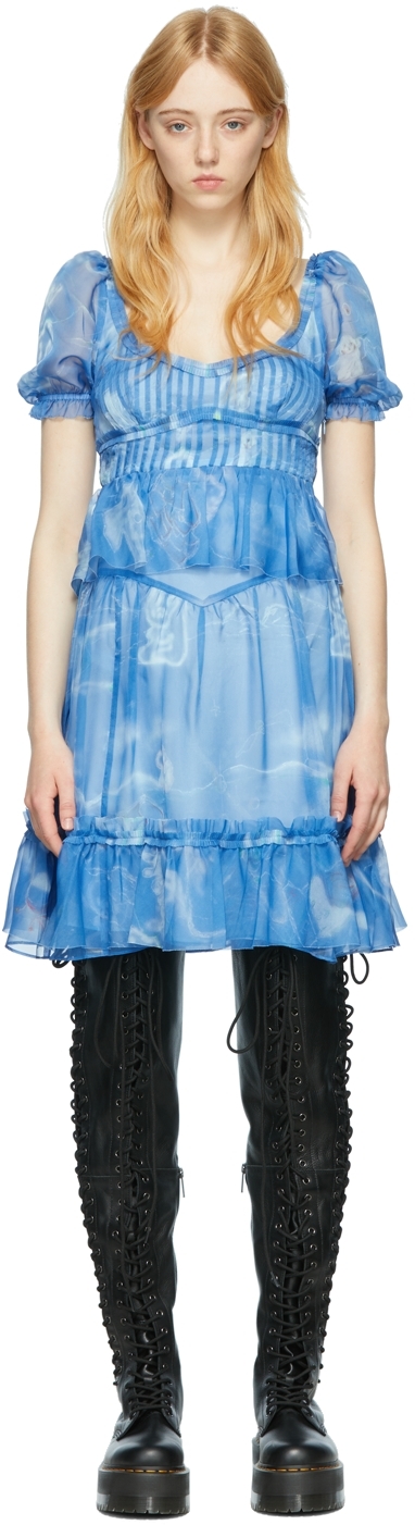 Marc Jacobs Heaven Blue Cloud Love Mini Dress